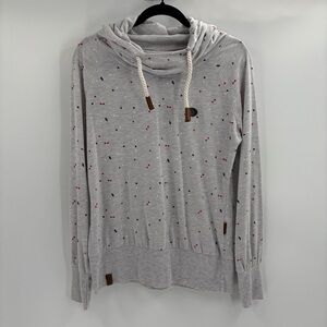 Naketano Small Ankor Print Cotton Polyester Comfort Women's Hoodie Size Large